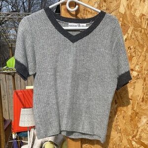 Fashion Bug Charcoal and Light Gray Knit Top